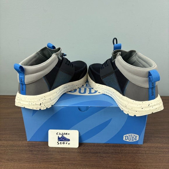 HEY DUDE SIROCCO MID TRAIL 40964-462 NAVY BLACK WHITE MEN SZ 14 - Picture 5 of 8
